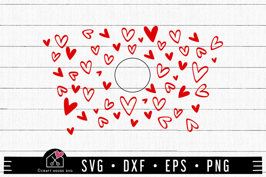 FREE Heart Cold Cup Wrap 24oz SVG Wrap Cut File FB399