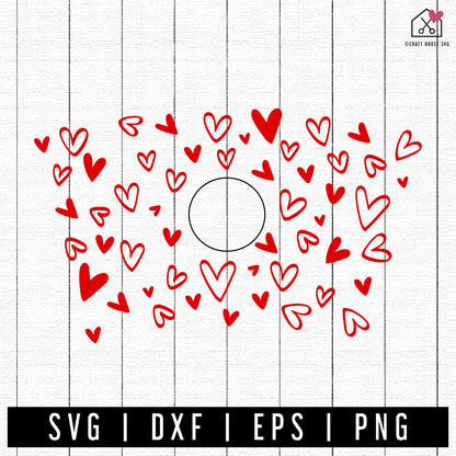 FREE Heart Cold Cup Wrap 24oz SVG Wrap Cut File FB399
