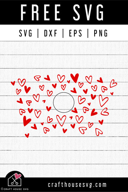 FREE Heart Cold Cup Wrap 24oz SVG Wrap Cut File FB399