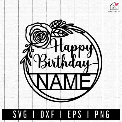FREE Happy Birthday SVG Cake Topper Cut File FB400 - Craft House SVG