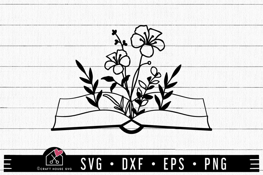 FREE Book Wildflowers SVG Flowers cut file FB401 - Craft House SVG