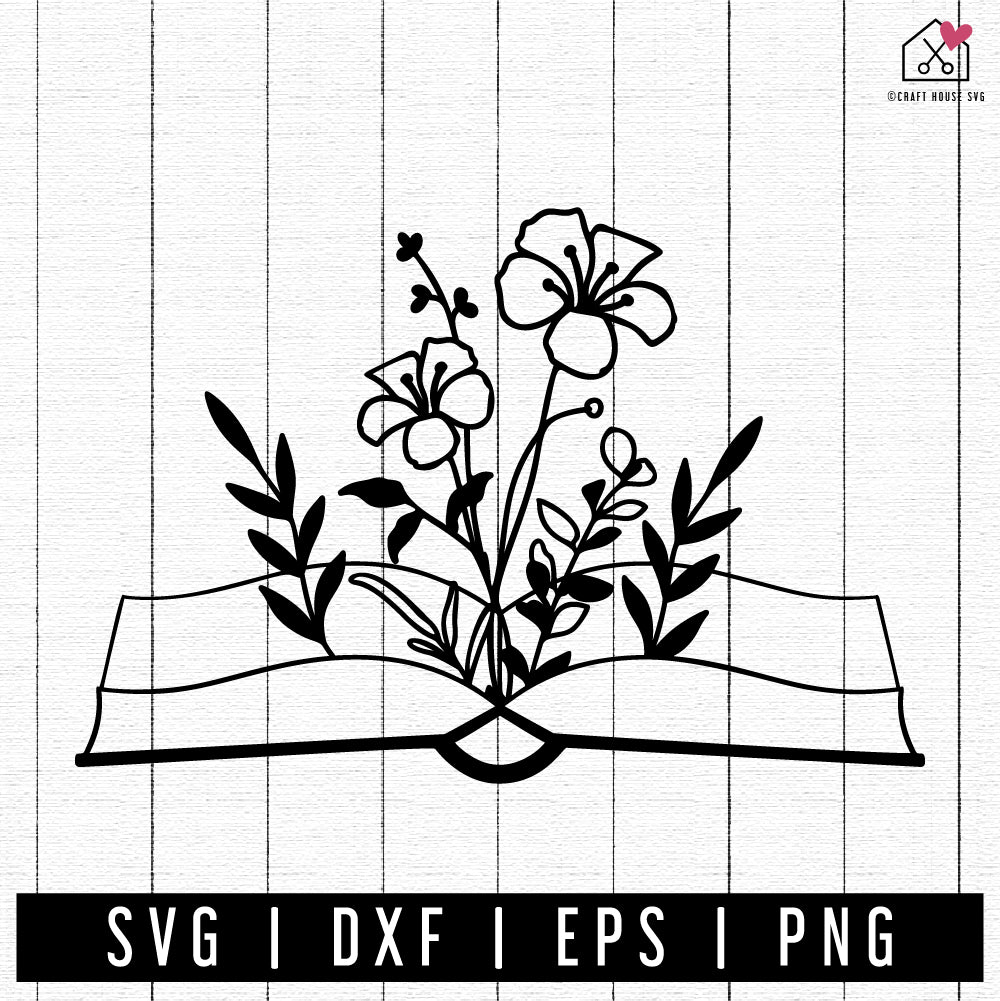 FREE Book Wildflowers SVG Flowers cut file FB401 - Craft House SVG