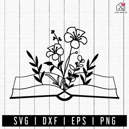 FREE Book Wildflowers SVG Flowers cut file FB401 - Craft House SVG
