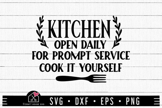 FREE Kitchen Open Daily SVG Funny Sign Cut File FB402