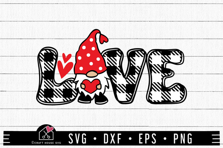 FREE LOVE Gnome SVG Valentines Day Cut File FB403