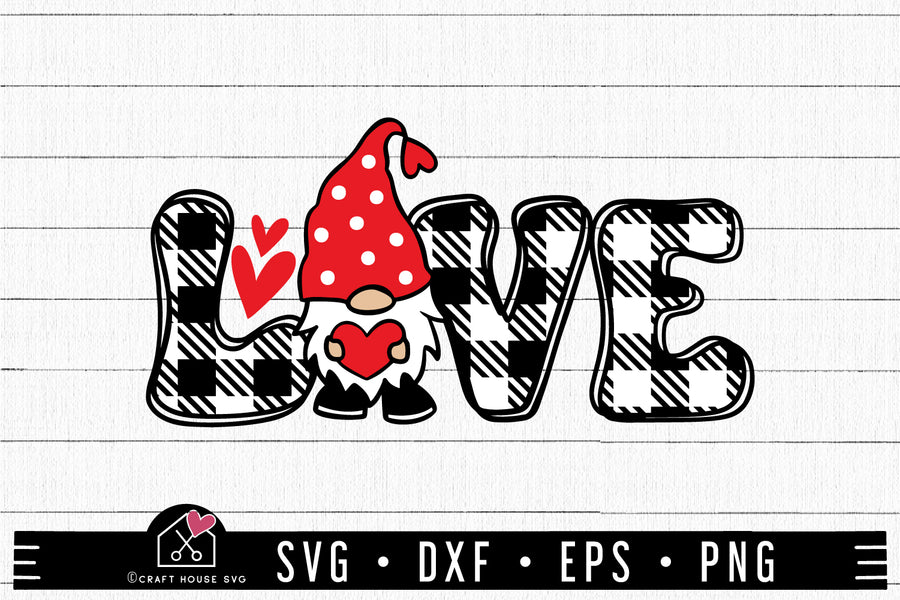 FREE LOVE Gnome SVG Valentines Day Cut File FB403 - Craft House SVG