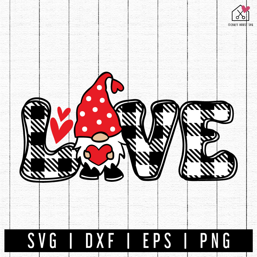 FREE LOVE Gnome SVG Valentines Day Cut File FB403