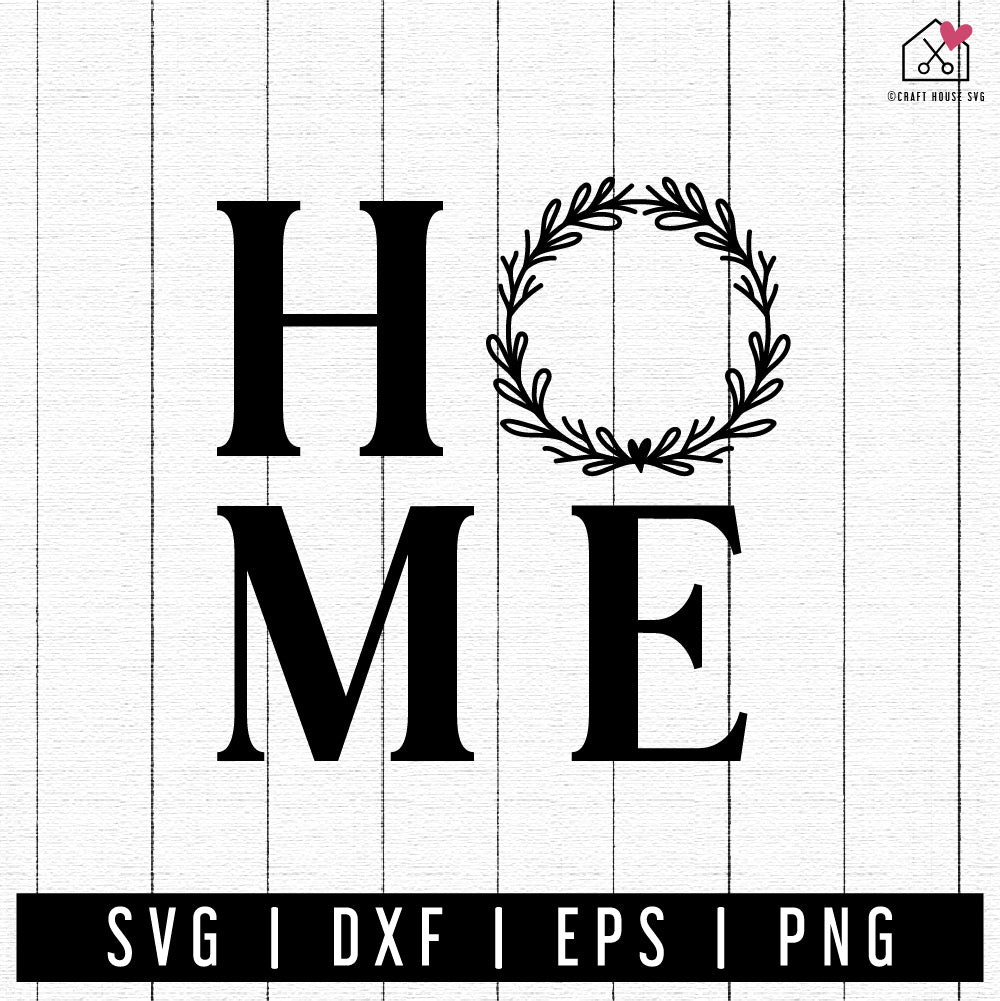 FREE Home Wreath Sign SVG cut file FB408 - Craft House SVG