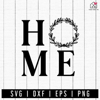 FREE Home Wreath Sign SVG cut file FB408 - Craft House SVG