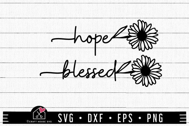FREE Hope Blessed Flower SVG cut file FB409