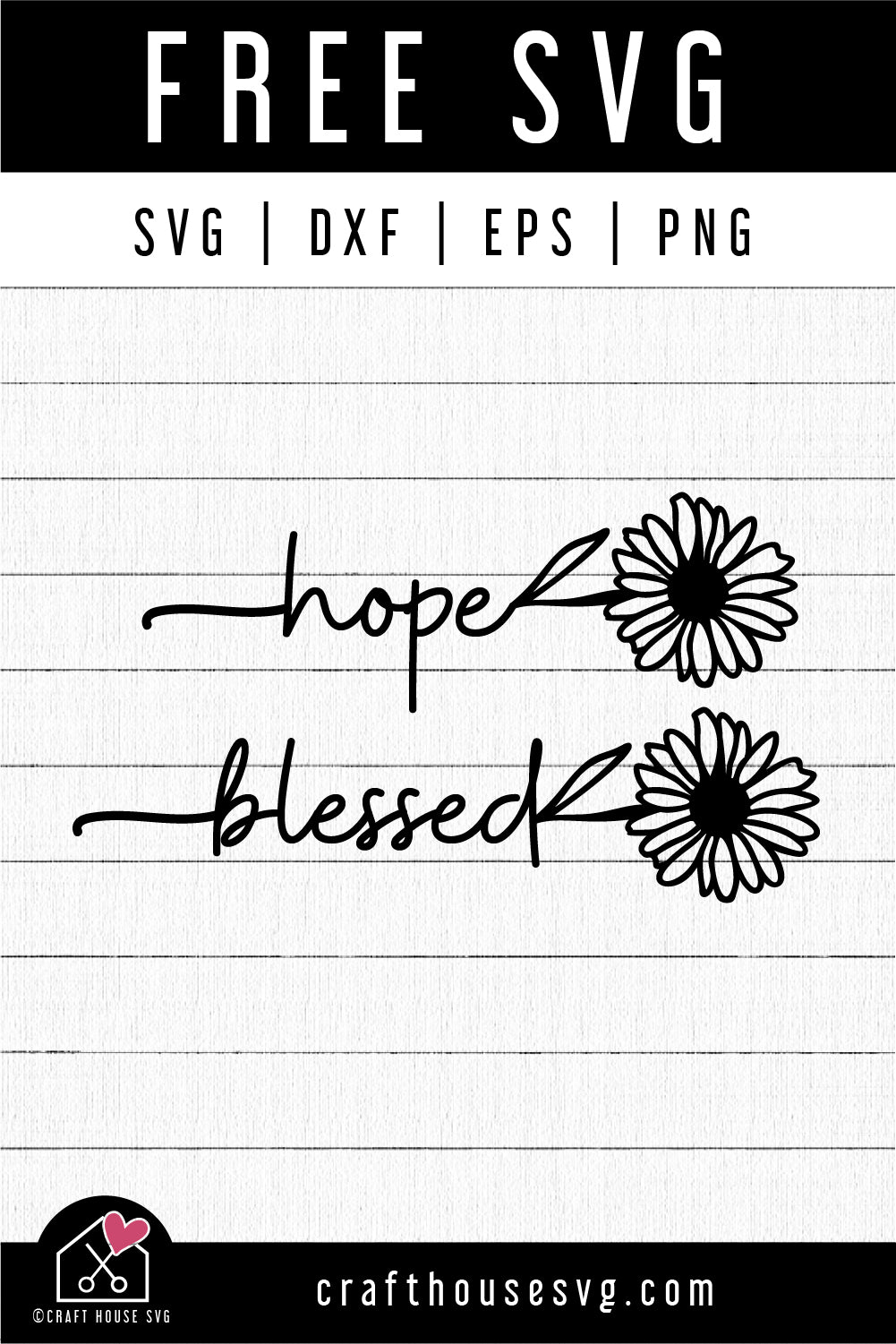 FREE Hope Blessed Flower SVG cut file FB409