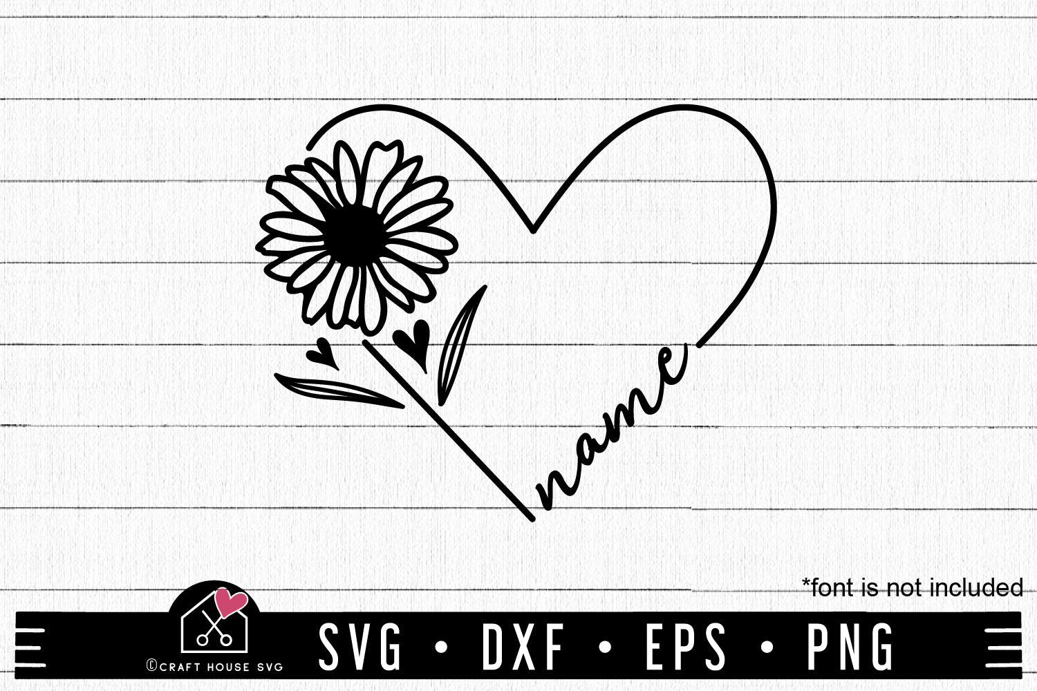 FREE Floral Heart Text SVG FB412