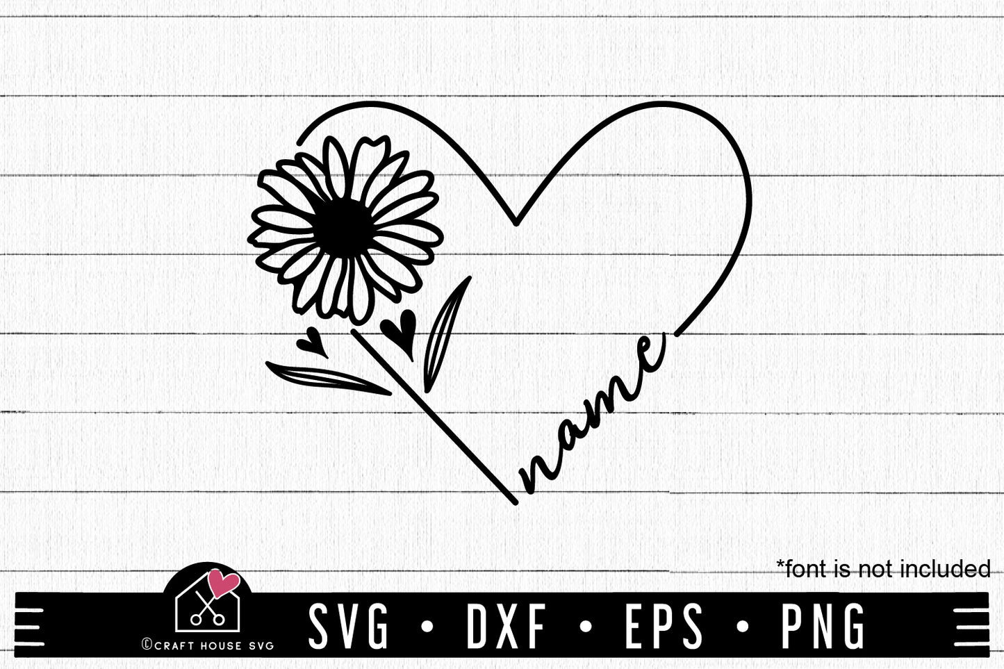 FREE Floral Heart Text SVG FB412