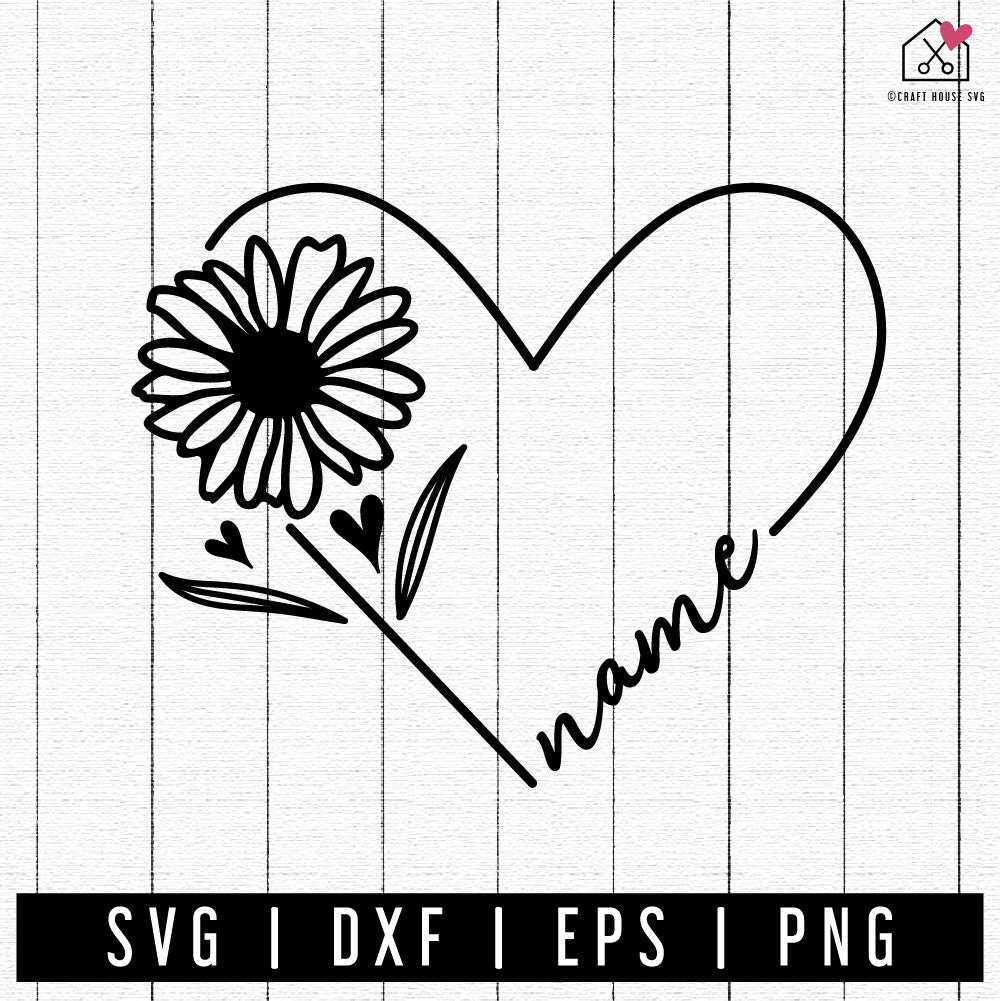 FREE Floral Heart Text SVG FB412