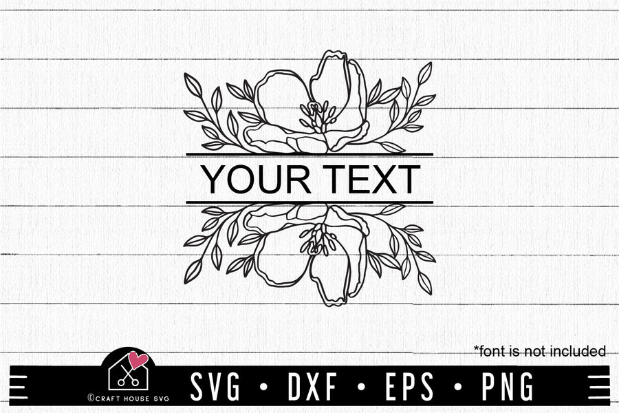 FREE Floral Split Monogram SVG FB417