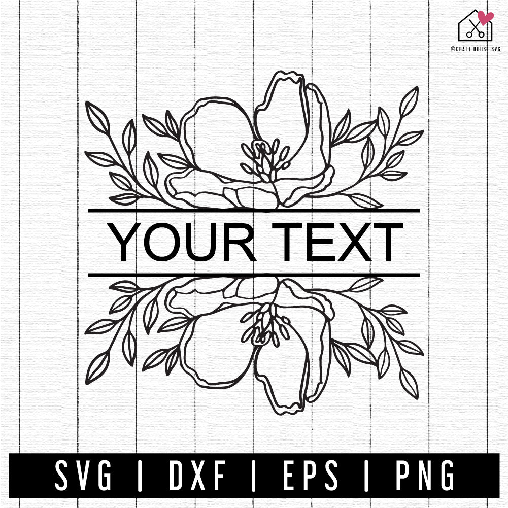 FREE Floral Split Monogram SVG FB417