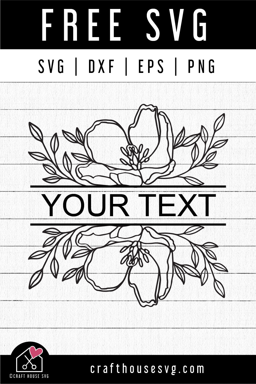 FREE Floral Split Monogram SVG FB417