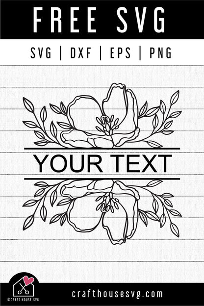 FREE Floral Split Monogram SVG FB417
