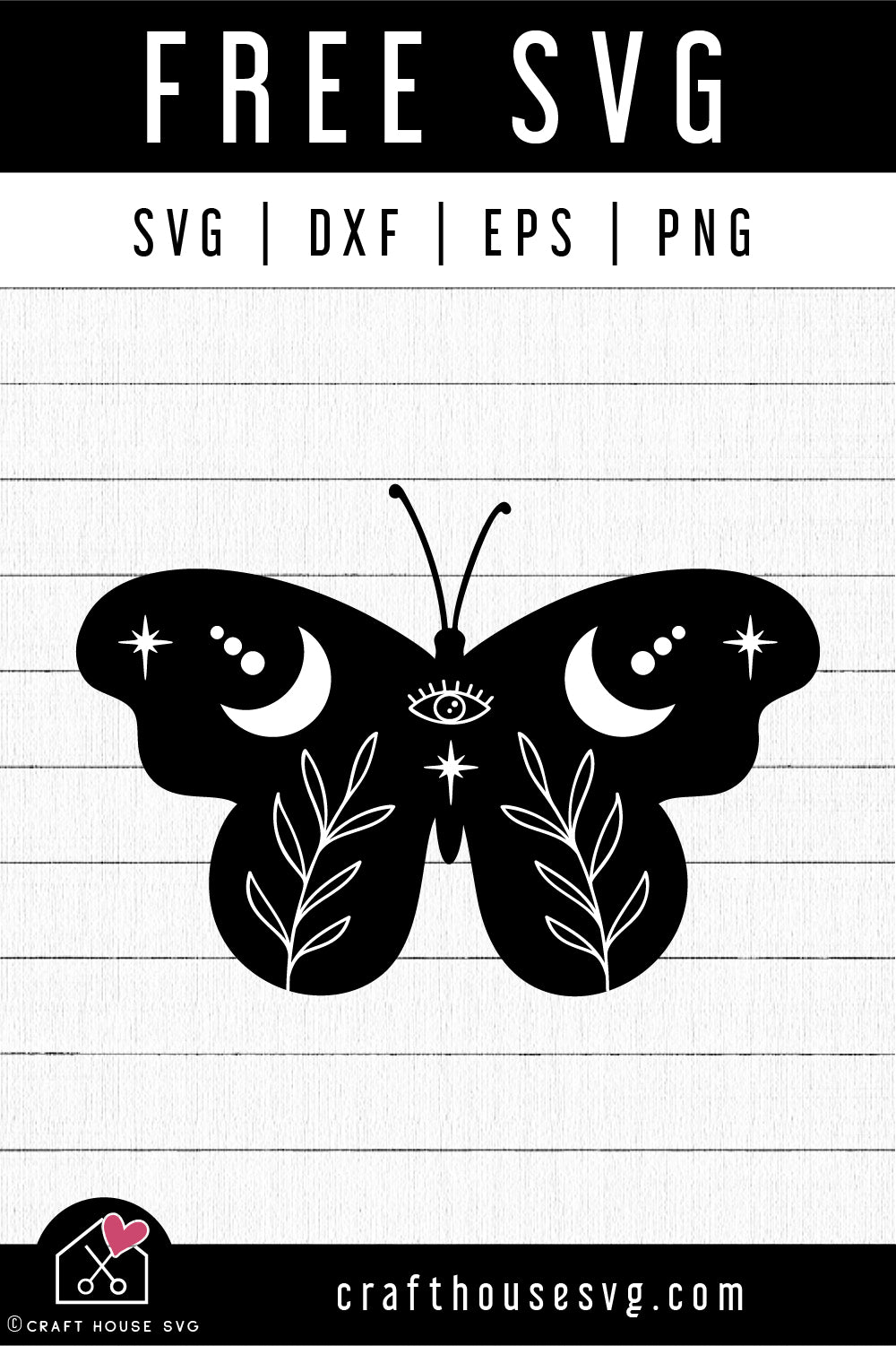 FREE Celestial Butterfly SVG FB419 - Craft House SVG