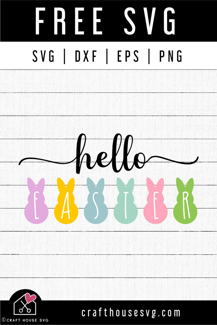 FREE Hello Easter Bunny SVG FB424