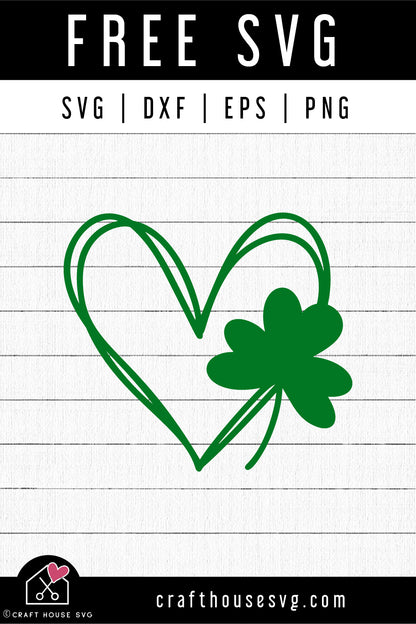 FREE Shamrock Heart SVG FB426 - Craft House SVG