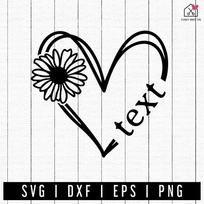 FREE Sketch Heart With Flower SVG FB427 - Craft House SVG