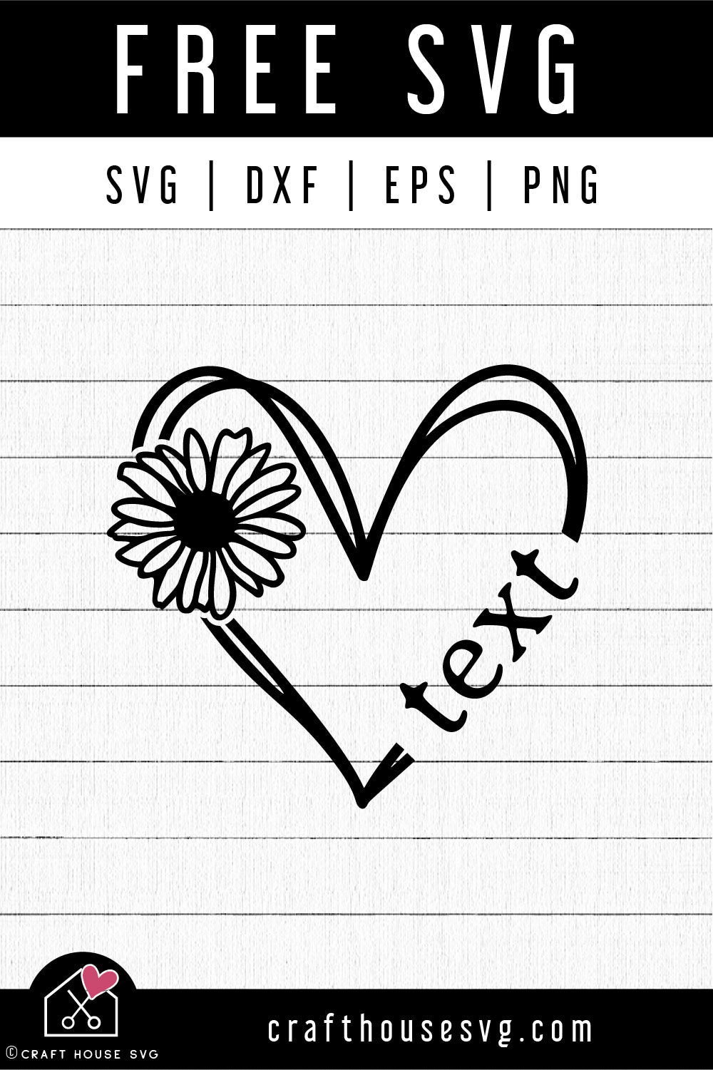 FREE Sketch Heart With Flower SVG FB427 - Craft House SVG