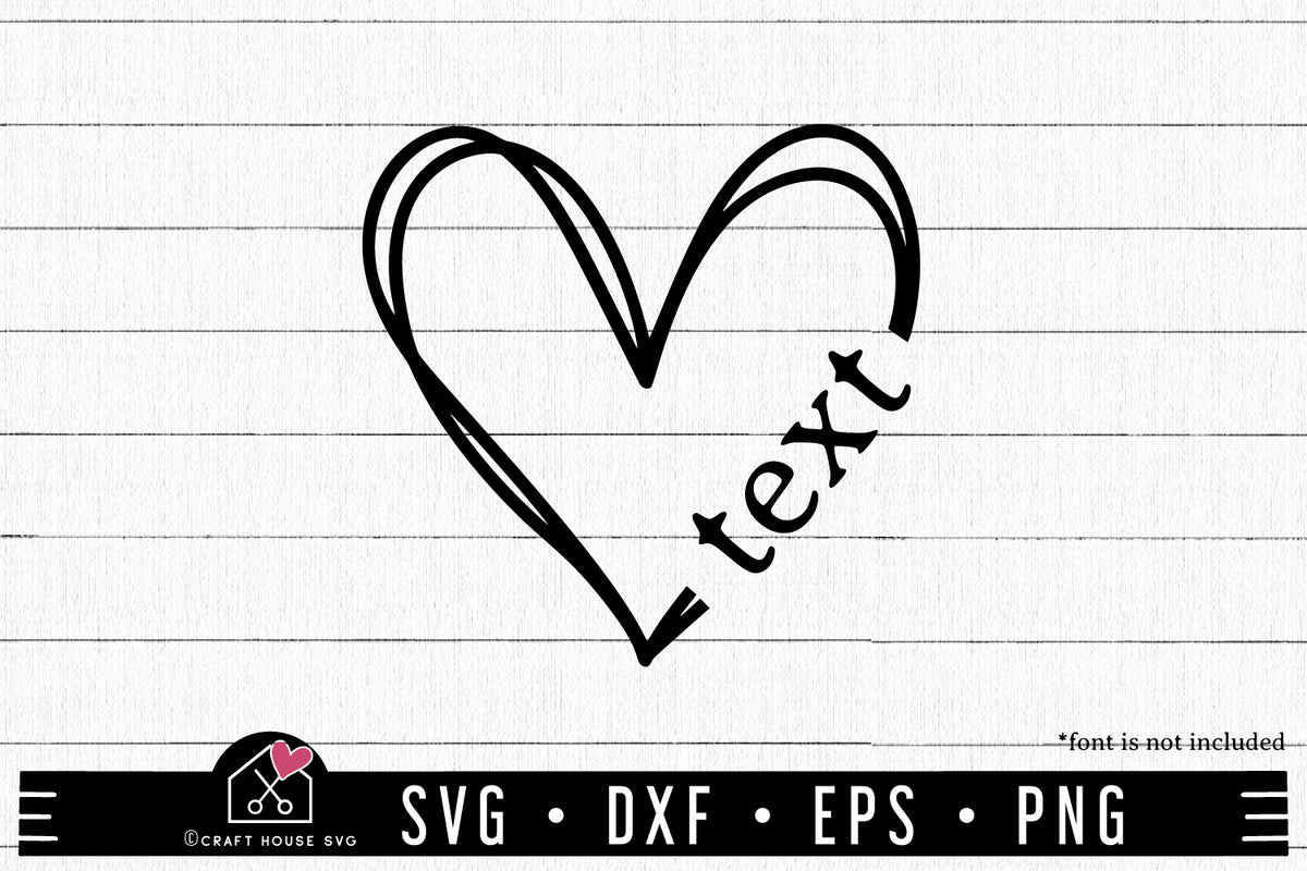 FREE Sketch Heart SVG cut file - Craft House SVG