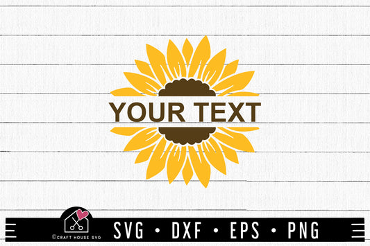 FREE Sunflower Split Monogram SVG | FB434 - Craft House SVG