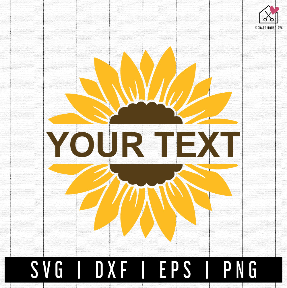 FREE Sunflower Split Monogram SVG | FB434 - Craft House SVG