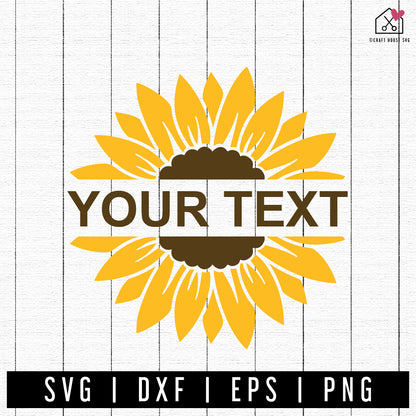 FREE Sunflower Split Monogram SVG | FB434 - Craft House SVG