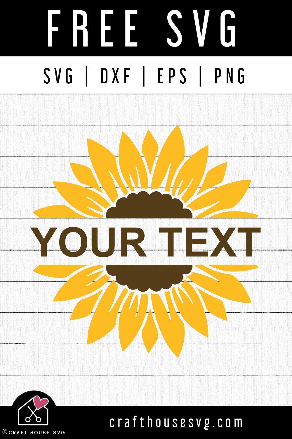 FREE Sunflower Split Monogram SVG | FB434 - Craft House SVG