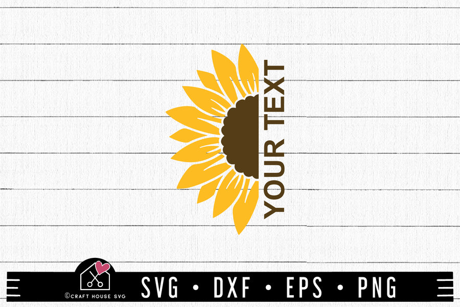 FREE Half Sunflower SVG | FB435 - Craft House SVG