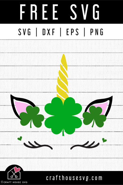 FREE St. Patrick's Day Unicorn SVG | FB436