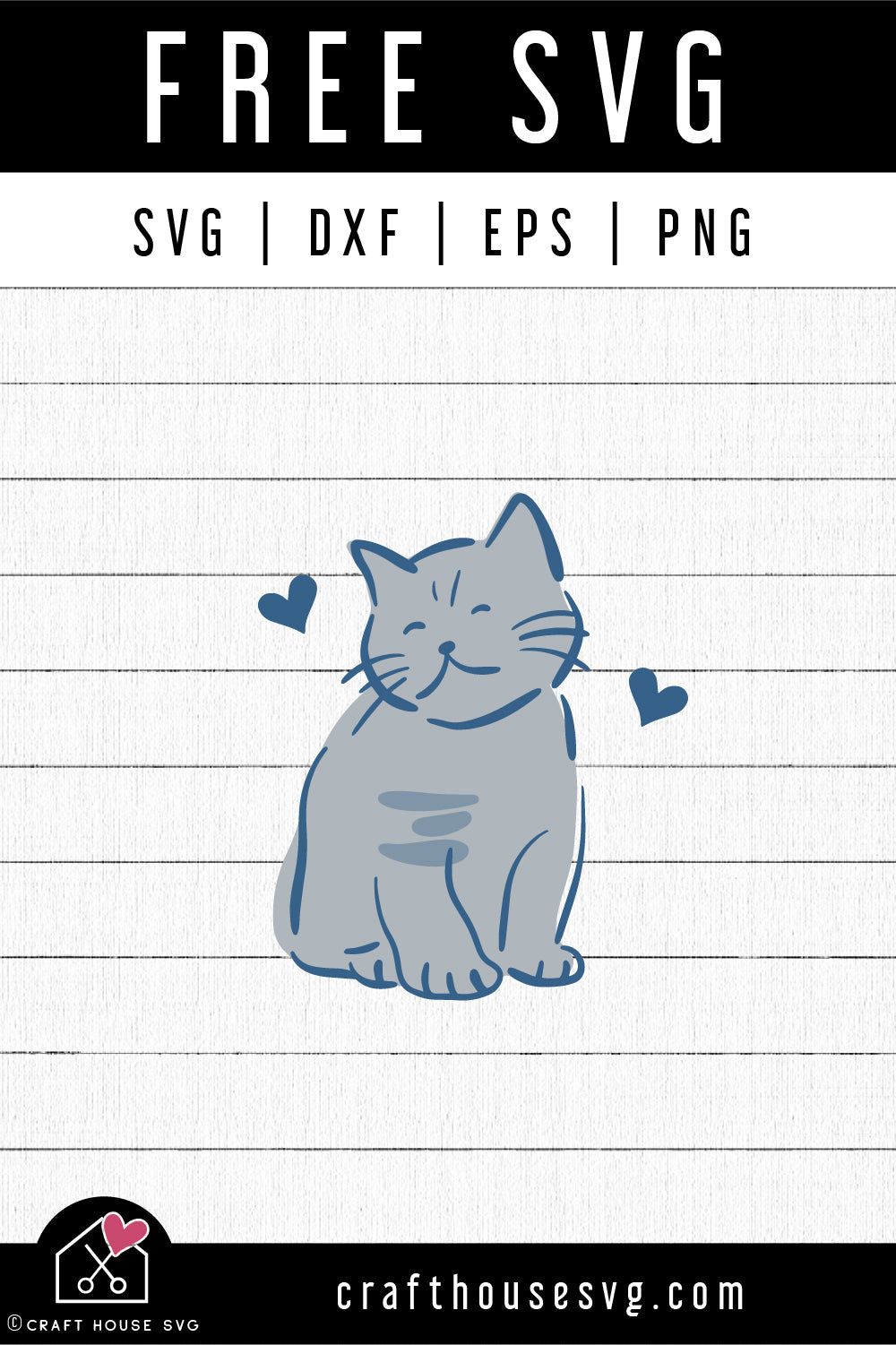 FREE Cat SVG | FB440 - Craft House SVG