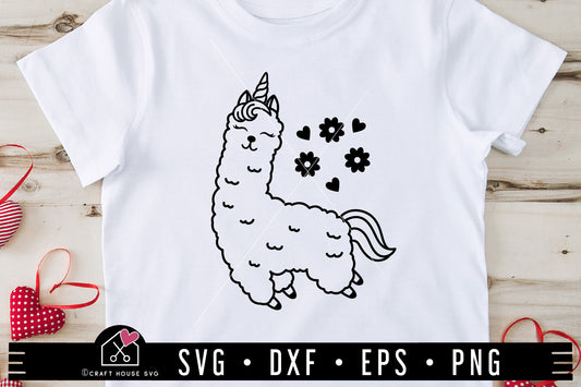 FREE Llama Unicorn SVG Cut File | FB451 - Craft House SVG