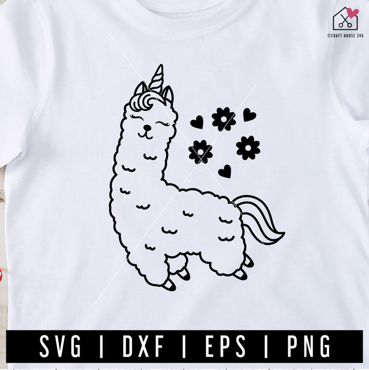FREE Llama Unicorn SVG Cut File | FB451