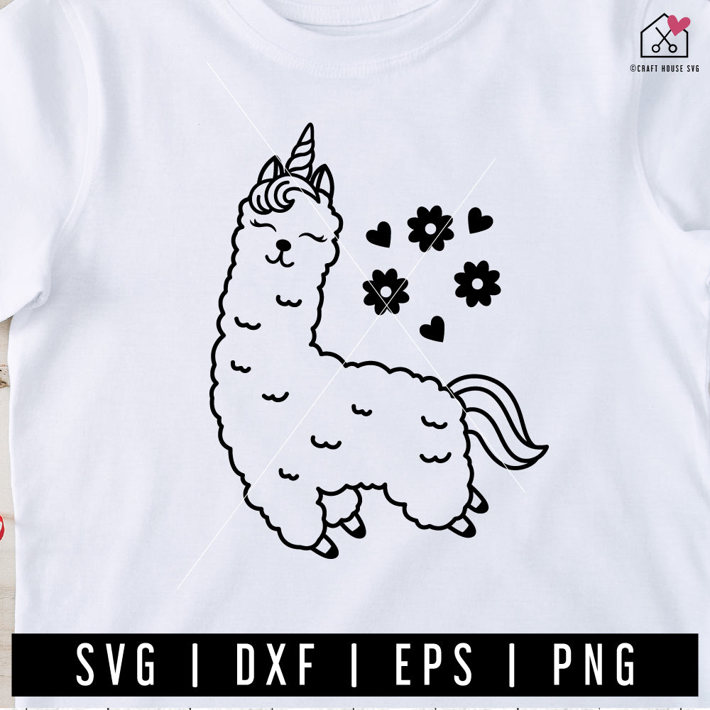 FREE Llama Unicorn SVG Cut File | FB451 - Craft House SVG