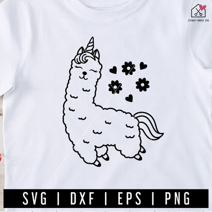 FREE Llama Unicorn SVG Cut File | FB451 - Craft House SVG