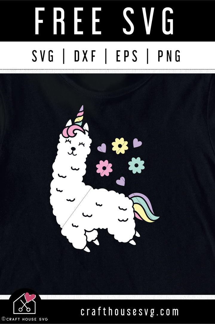 FREE Llama Unicorn SVG Cut File | FB452