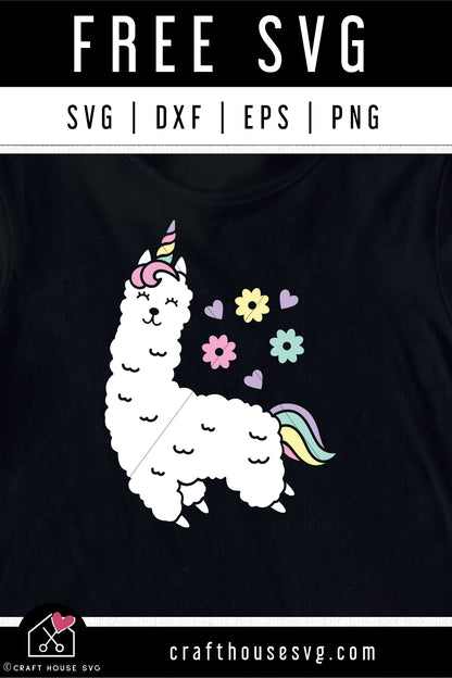 FREE Llama Unicorn SVG Cut File | FB452