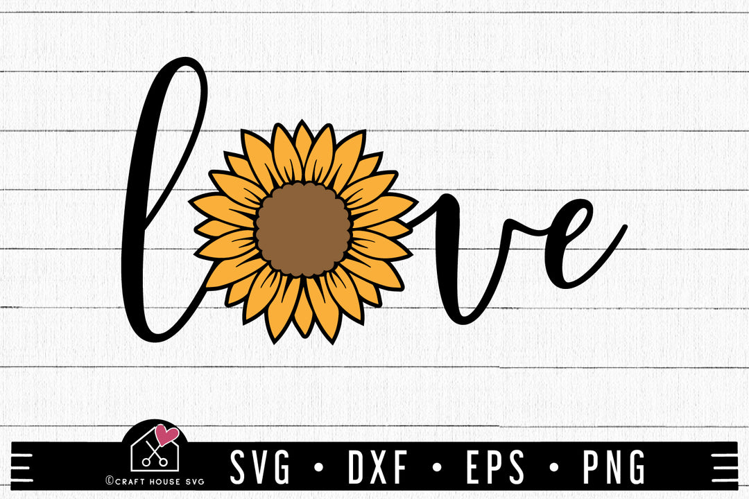 FREE Love Sunflower SVG Summer Cut File | FB454