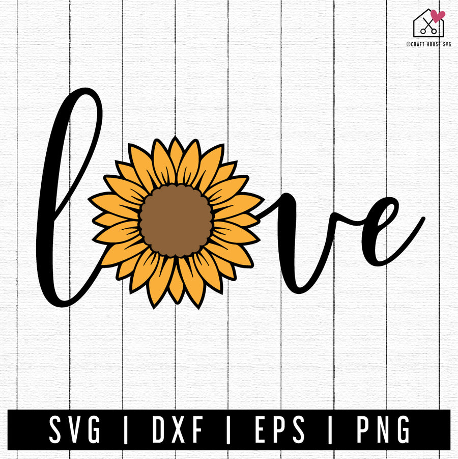 FREE Love Sunflower SVG Summer Cut File - Craft House SVG