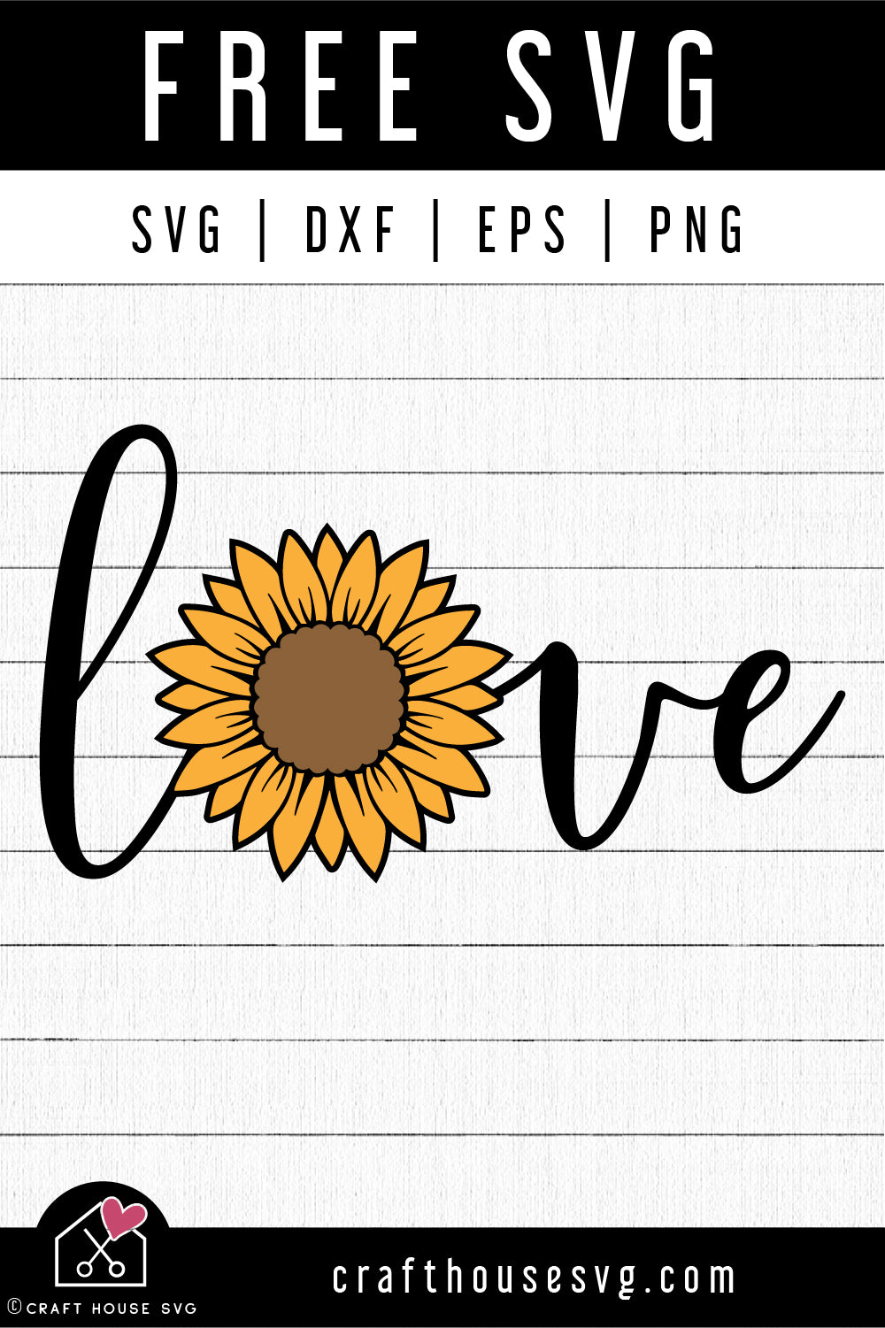FREE Love Sunflower SVG Summer Cut File | FB454