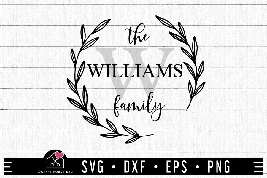 FREE Family Monogram SVG Farmhouse sign Cut File | FB455 - Craft House SVG