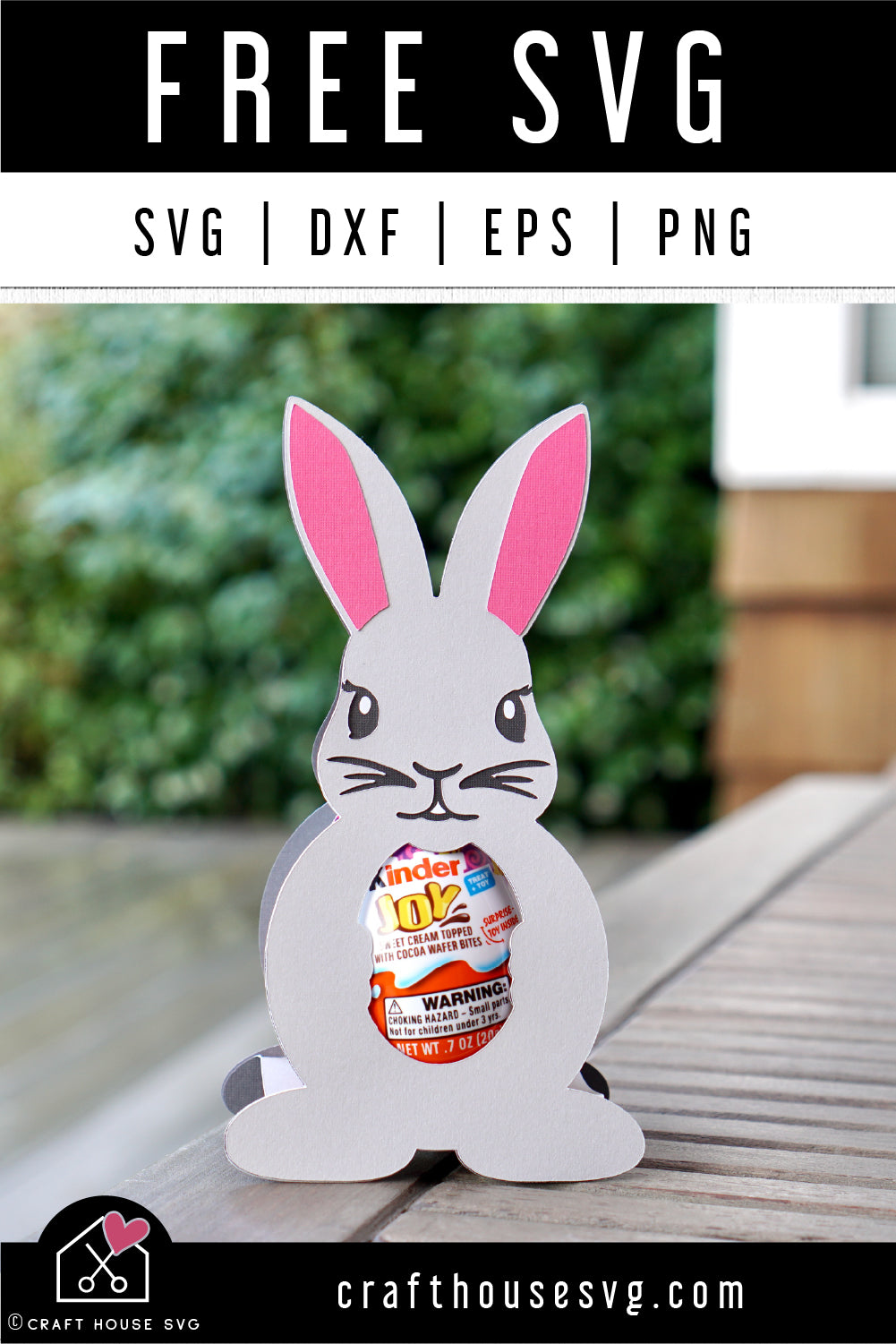 FREE Bunny Egg Holder SVG Easter Rabbit Cut File | FB457 - Craft House SVG