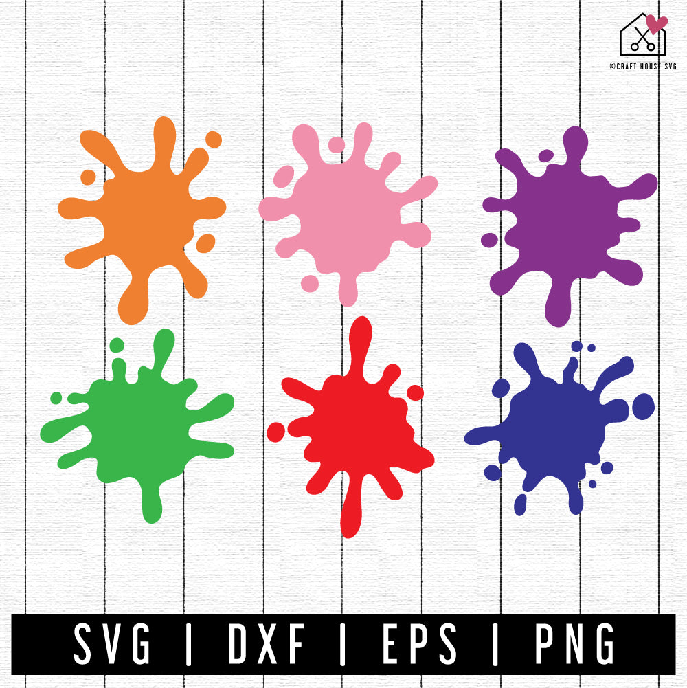 FREE Paint Splatter SVG Color Splash Cut File - Craft House SVG