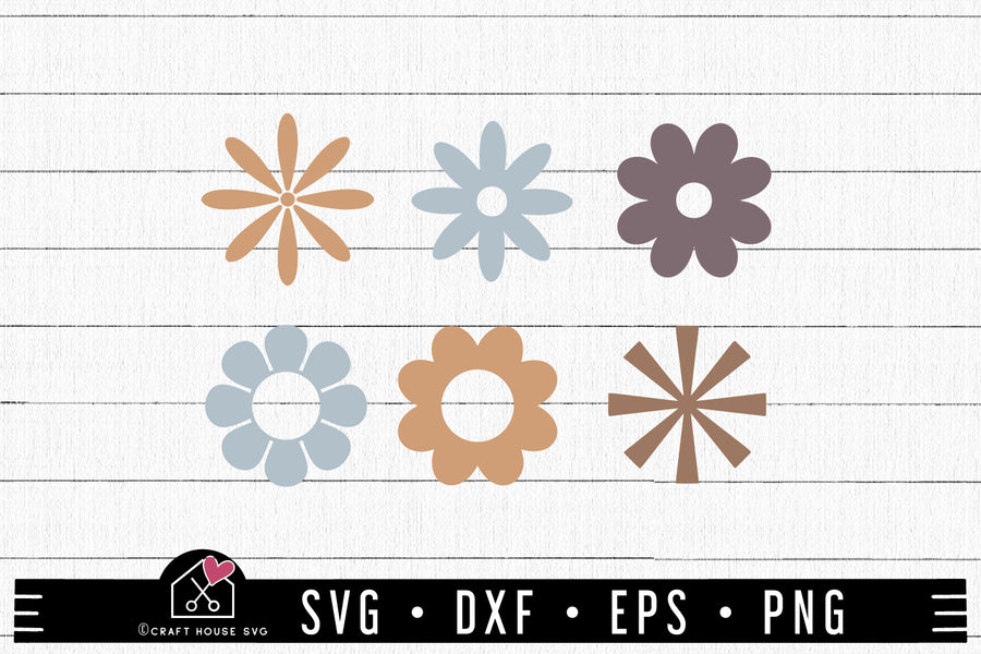 FREE Retro Flowers SVG Groovy Cut File | FB460 - Craft House SVG