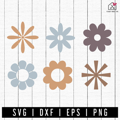 FREE Retro Flowers SVG Groovy Cut File | FB460 - Craft House SVG