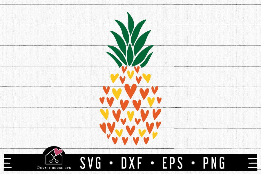 FREE Heart Pineapple SVG Summer Cut File | FB462 - Craft House SVG